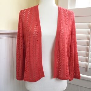 Isabella Rodriguez NWT Coral Cropped Cardigan- L